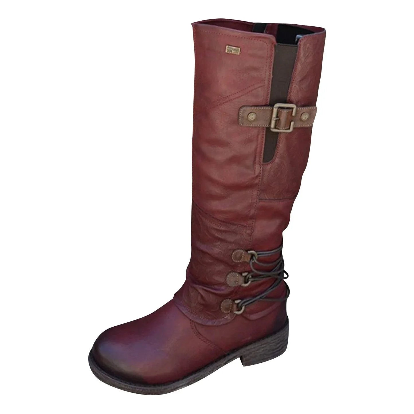 EP | Cuir Vintage Zipper Haut Large Bottes de Calf
