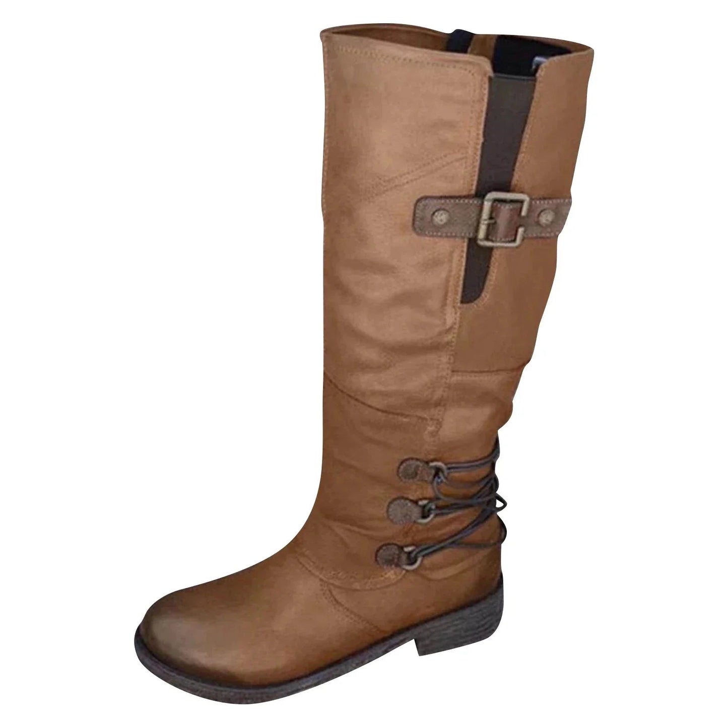 EP | Cuir Vintage Zipper Haut Large Bottes de Calf