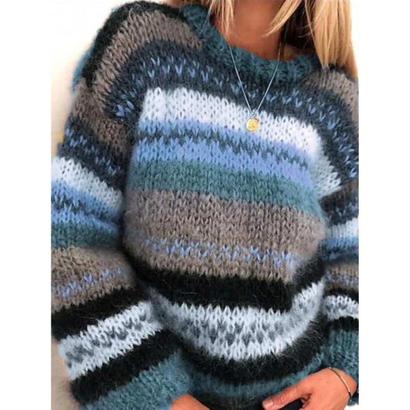 ND | Confortable pull en tricot rayé