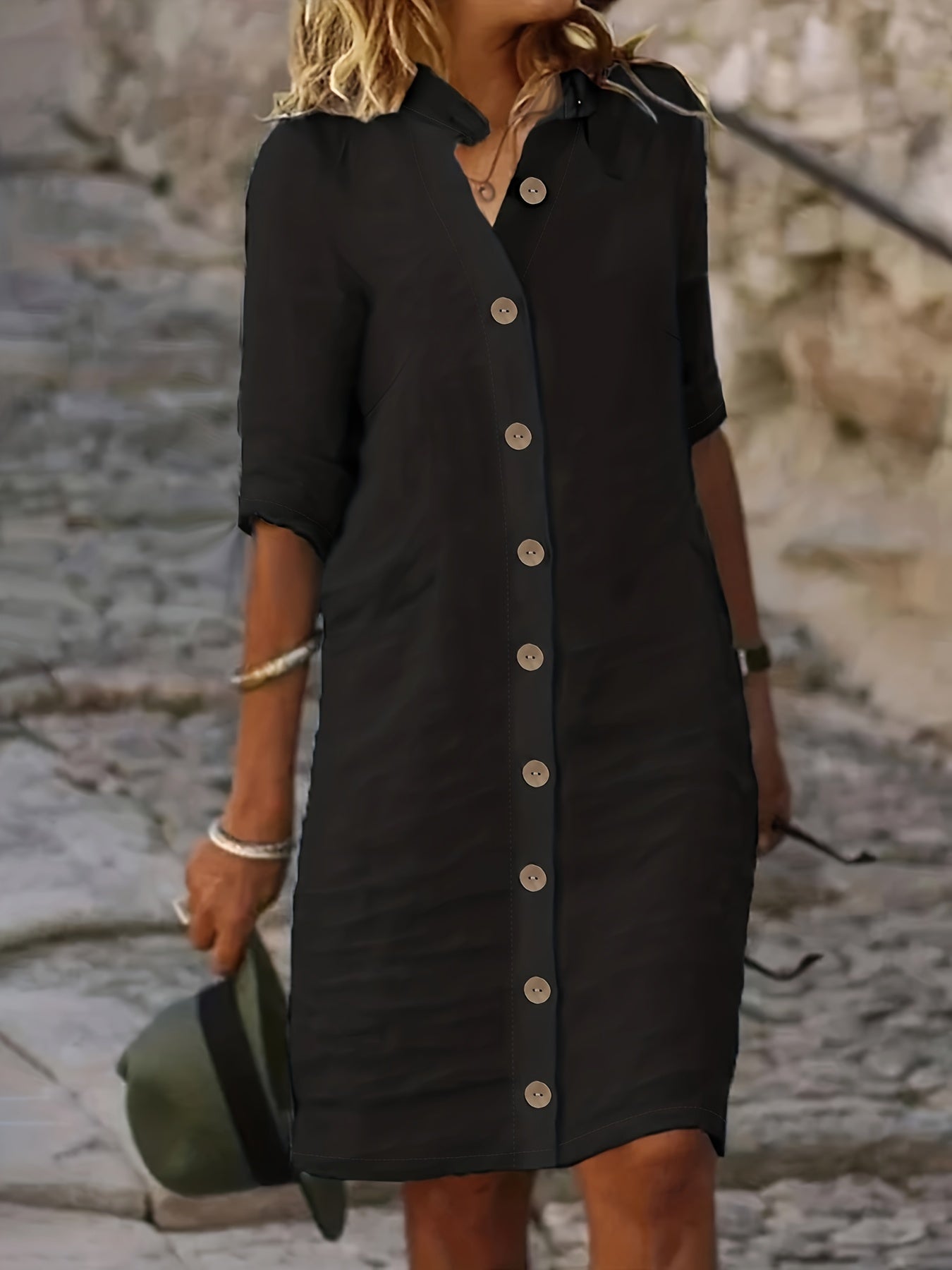 EP | robe midi élégante boutonnée pour vêtements décontractés mode féminine