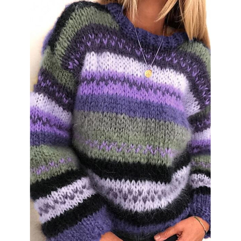 ND | Confortable pull en tricot rayé