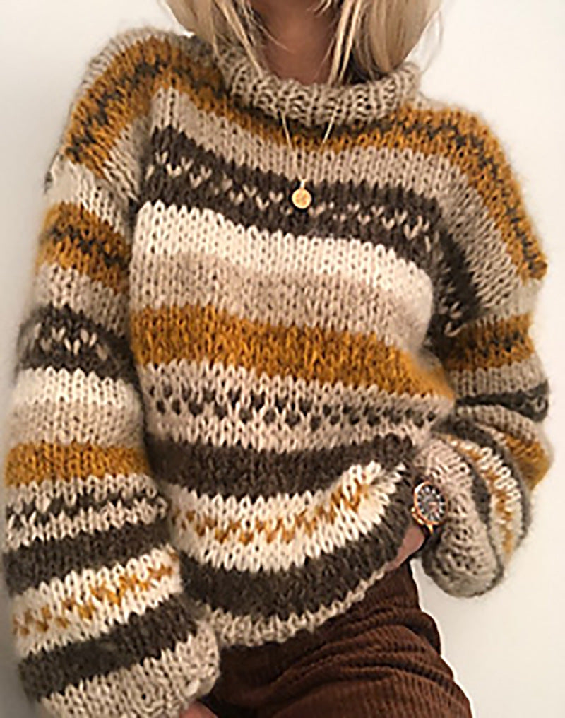 ND | Confortable pull en tricot rayé