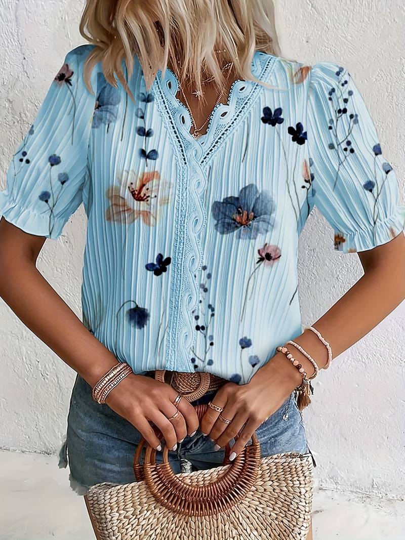 ND | Blouse à fleurs à la mode et polyvalente