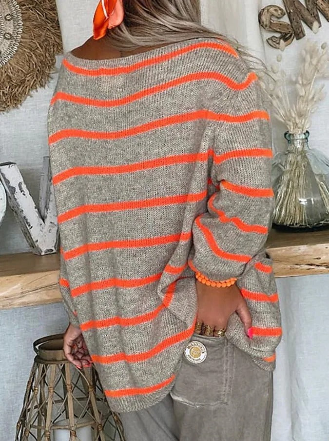 ND | Pull-over en tricot rayé avec poches