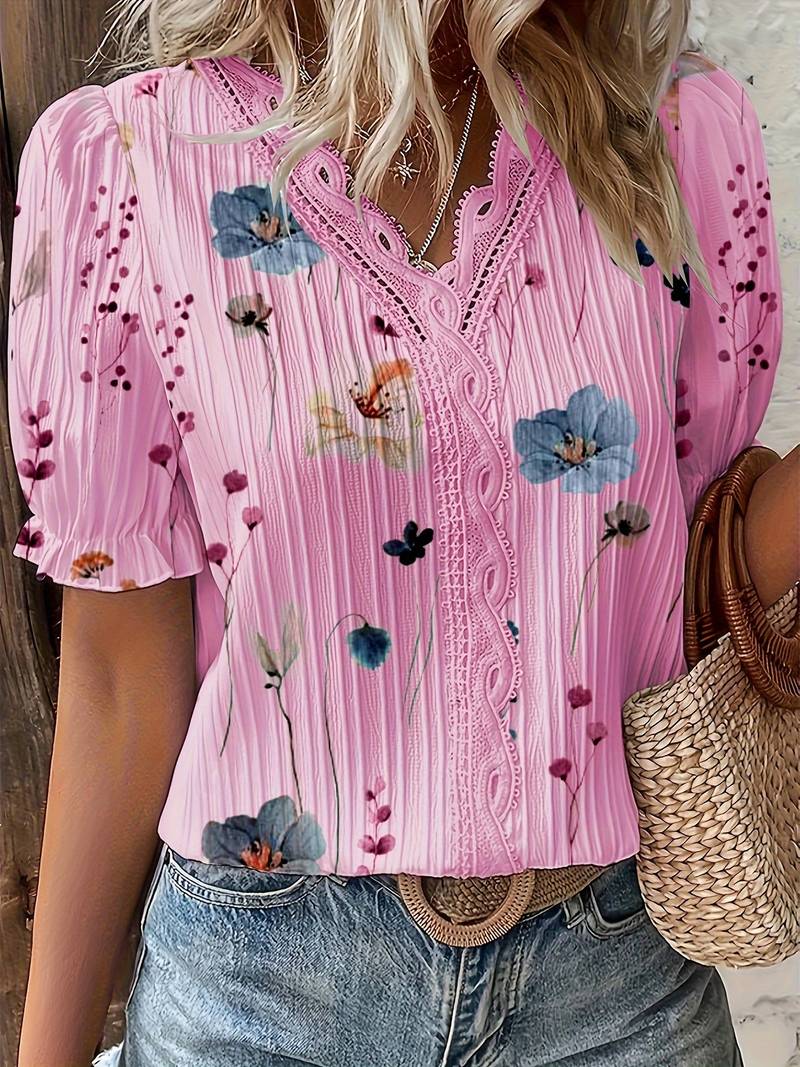 ND | Blouse à fleurs à la mode et polyvalente