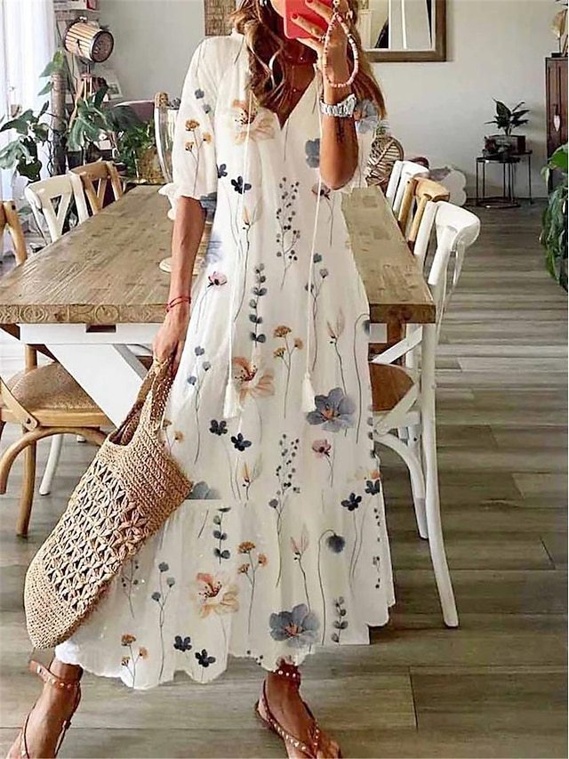 ND | Maxi-robe fleurie avec noeud