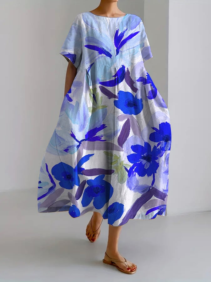 ND | Robe décontractée pour femmes au design floral rétro