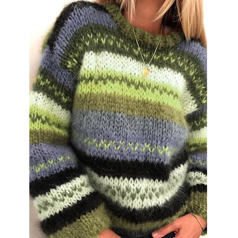ND | Confortable pull en tricot rayé