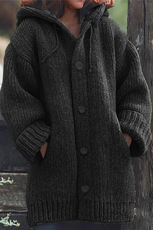ND | Cardigan en tricot douillet avec capuche