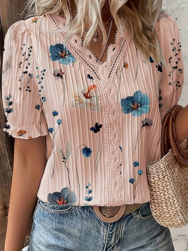 ND | Blouse à fleurs à la mode et polyvalente