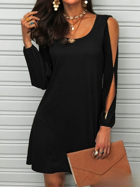 ND | Maria - robe vintage simple en tricot grande taille avec manches longues et col rond