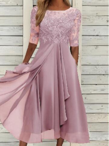 ND | robe midi en mousseline de soie avec manches transparentes en longueur midi