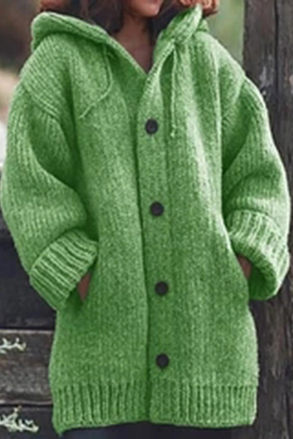 ND | Cardigan en tricot douillet avec capuche