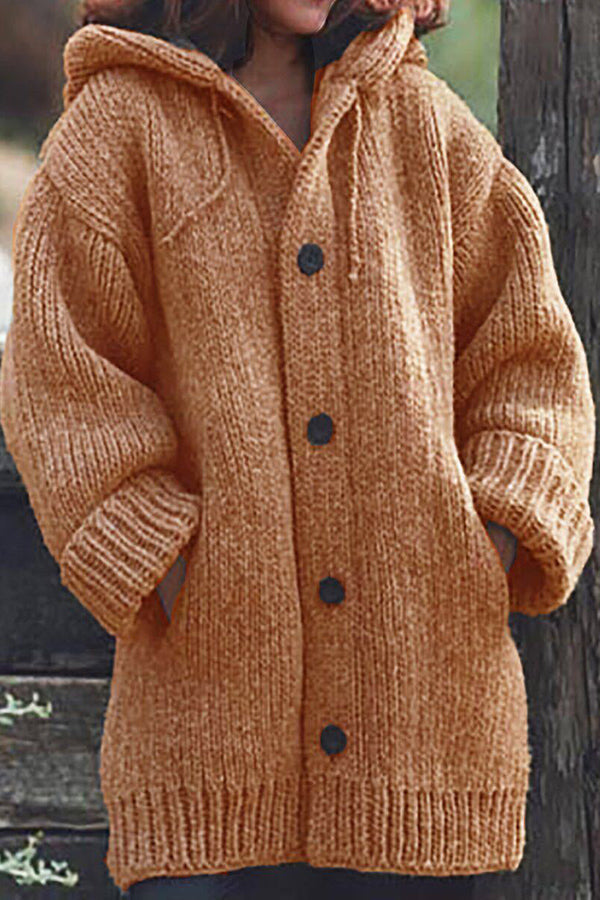 ND | Cardigan en tricot douillet avec capuche