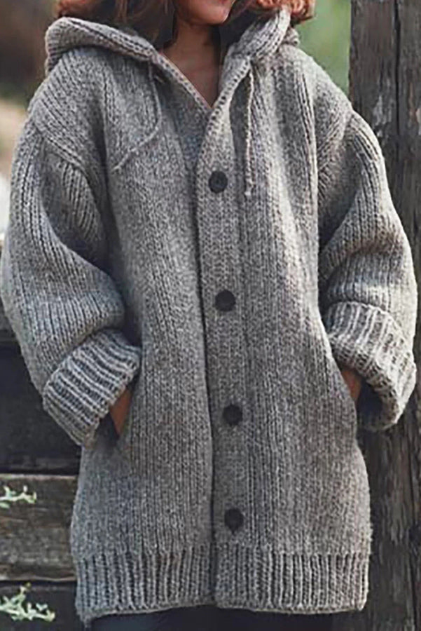 ND | Cardigan en tricot douillet avec capuche