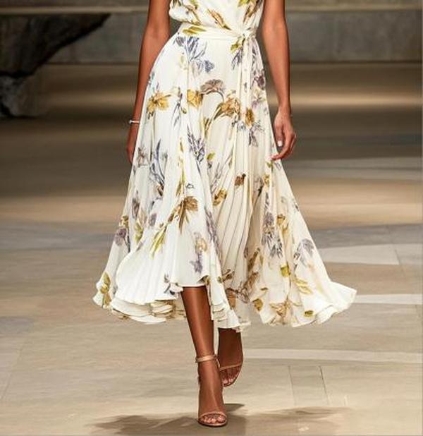 EP | Robe midi moderne à manches courtes et décolleté en V
