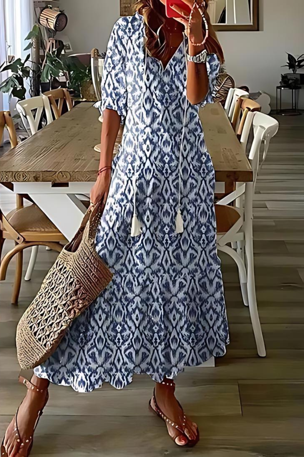 ND | Robe longue et élégante à fleurs