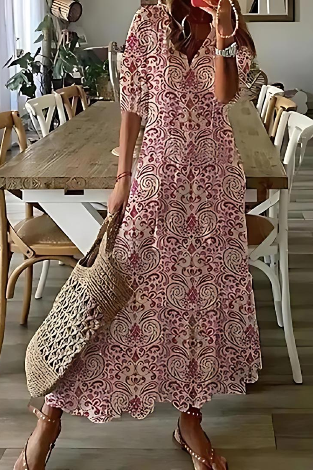 ND | Robe longue et élégante à fleurs
