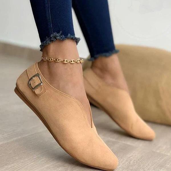 ND | Flats en daim chics avec détail de boucle élégant