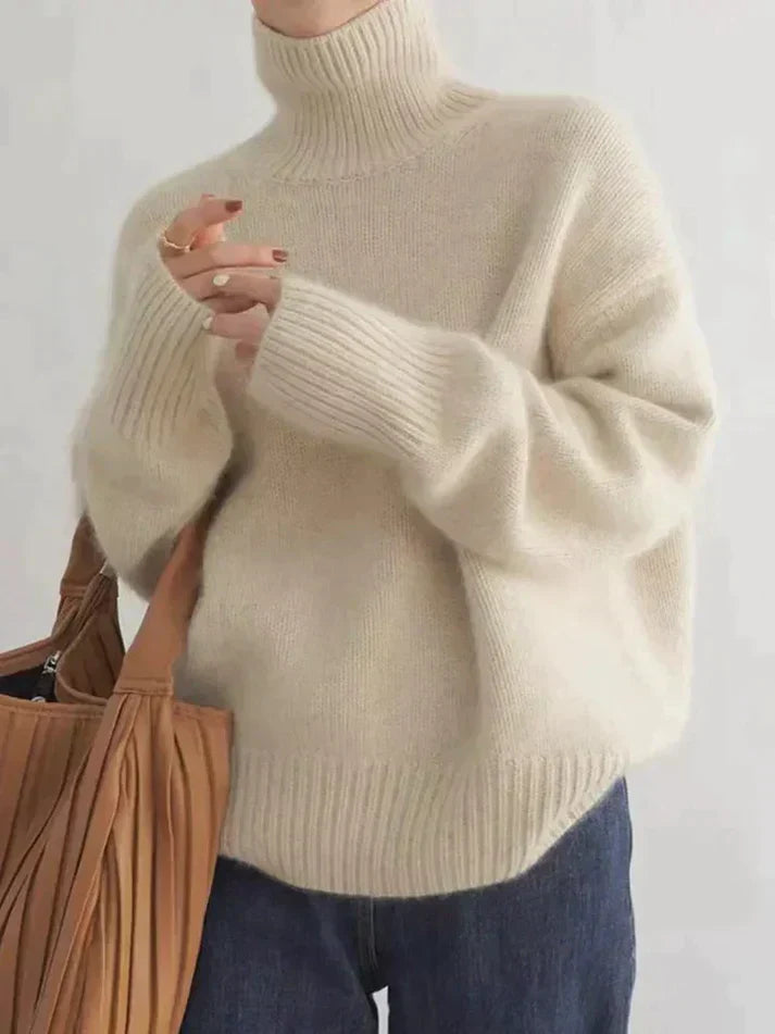 ND | Pull-over minimaliste en tricot avec encolure haute