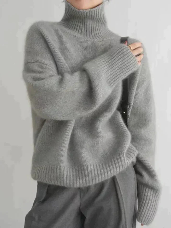 ND | Pull-over minimaliste en tricot avec encolure haute