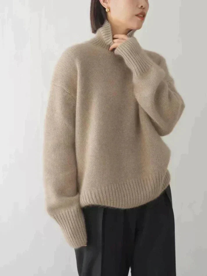 ND | Pull-over minimaliste en tricot avec encolure haute