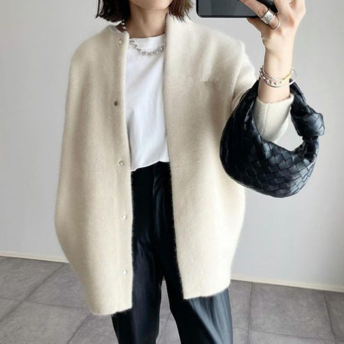 ND | Cardigan minimaliste en laine mélangée