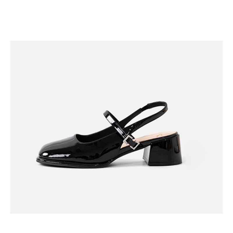 ND | Femmes Faux Cuir Boucle Bloc Talons