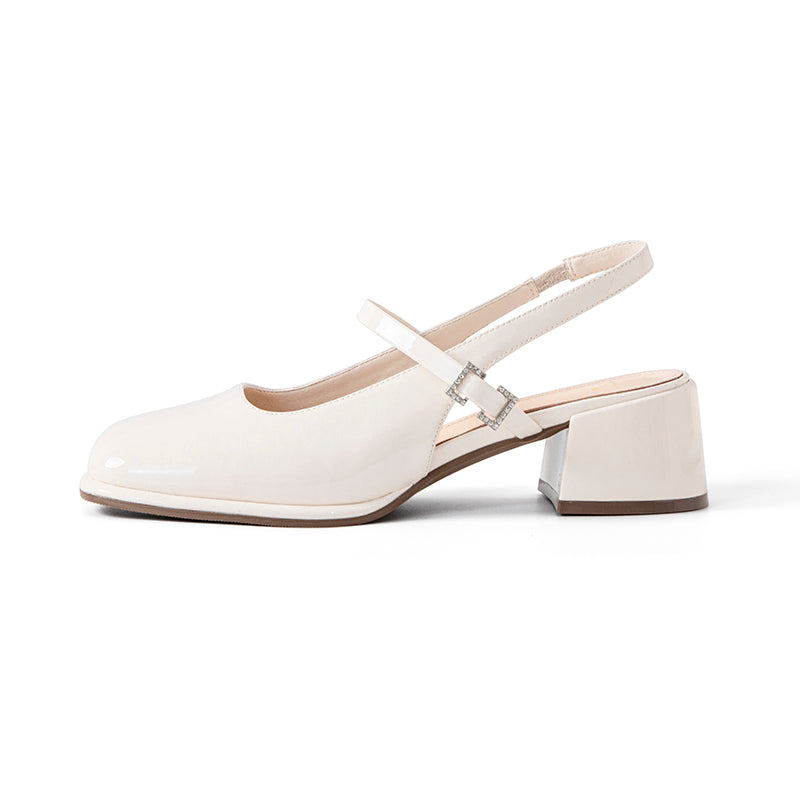ND | Femmes Faux Cuir Boucle Bloc Talons
