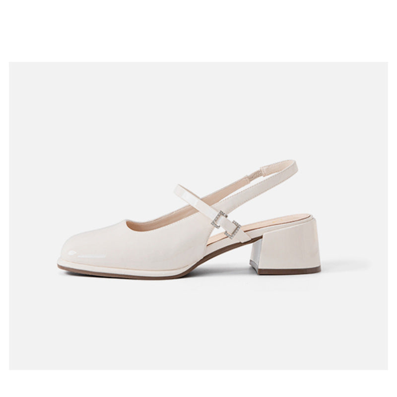 ND | Femmes Faux Cuir Boucle Bloc Talons