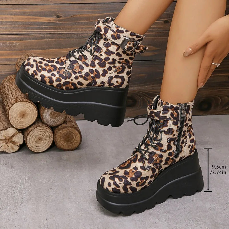 ND | Bottes avec motif léopard en patchwork