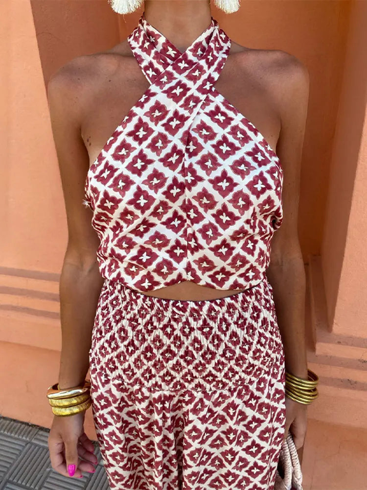 EP | Robe midi élégante avec col noué et dos ouvert pour femmes