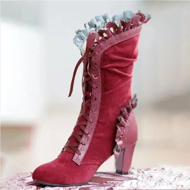ND | Bottes à lacets d'inspiration victorienne avec talon