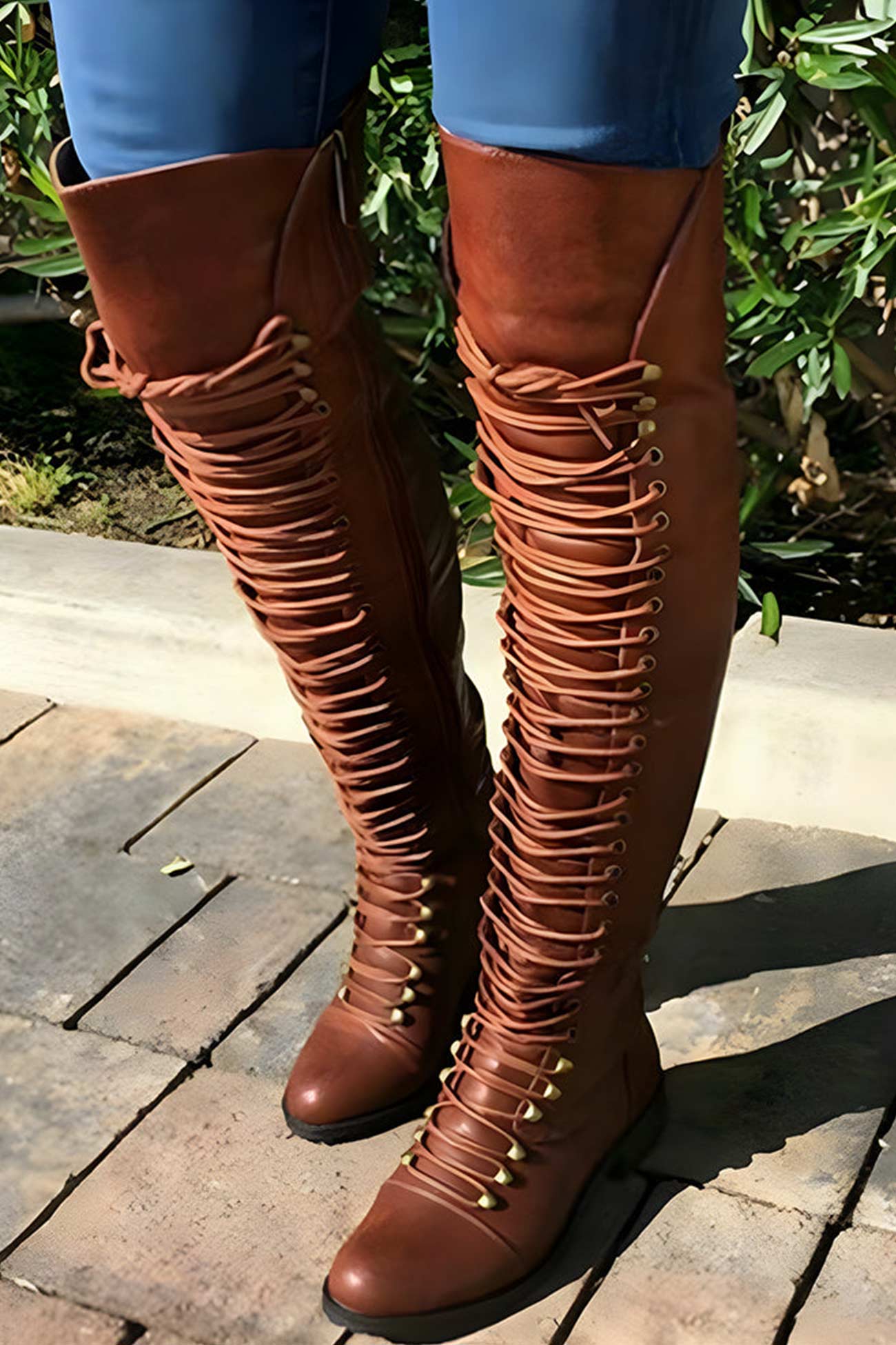 ND | Bottes over-the-nee avec lacets