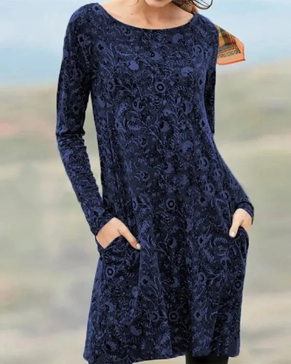 ND | Robe midi à manches longues avec poches latérales