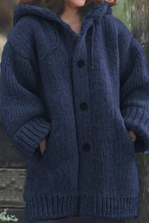 ND | Cardigan en tricot douillet avec capuche