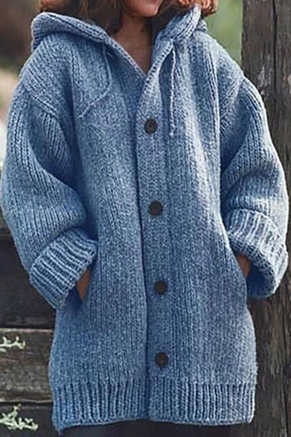 ND | Cardigan en tricot douillet avec capuche