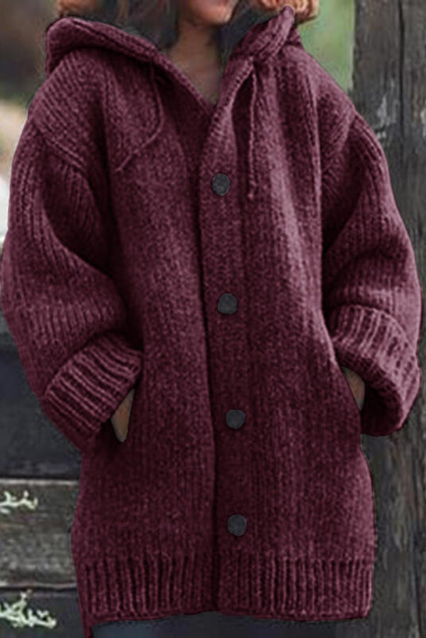 ND | Cardigan en tricot douillet avec capuche