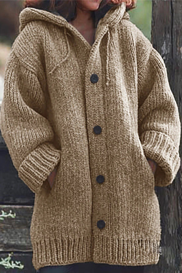 ND | Cardigan en tricot douillet avec capuche