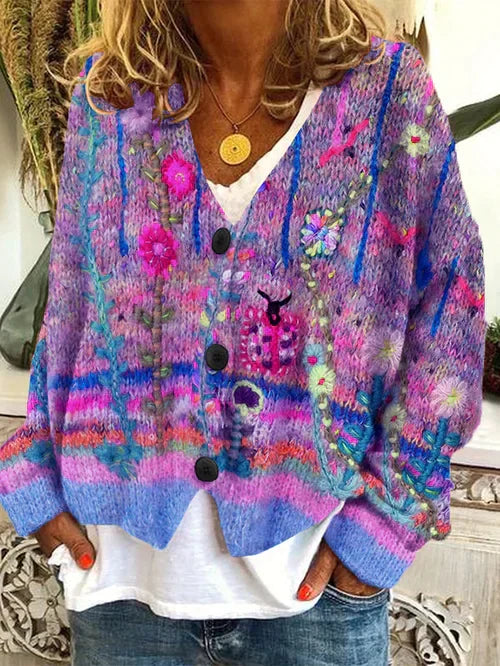 ND | Cardigan fleuri avec boutons
