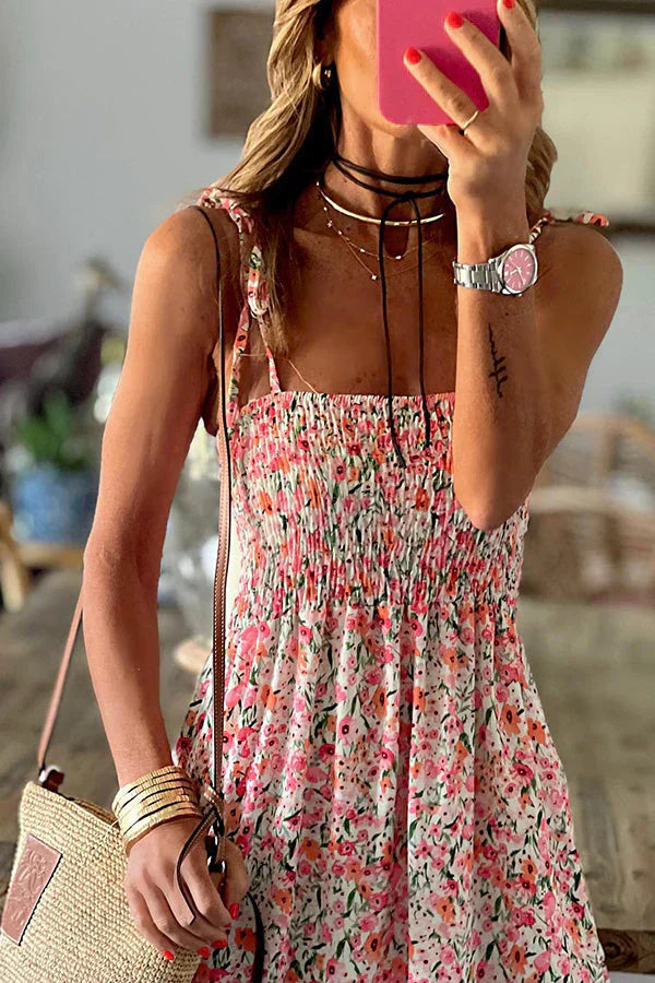 ND | Rubie Satin imprimé robe maxi bustier avec élastique au dos
