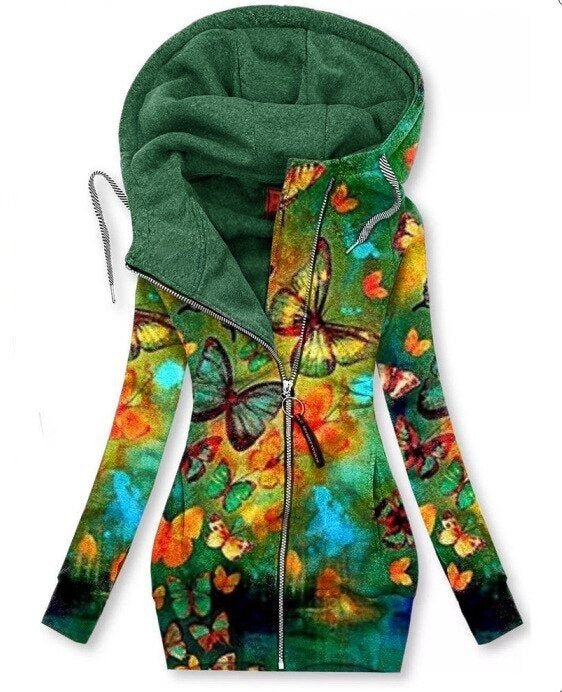 ND | Sweat à capuche zippé asymétrique artistique