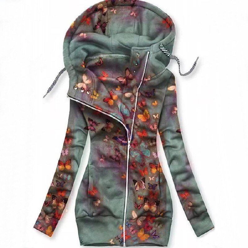 ND | Sweat à capuche zippé asymétrique artistique