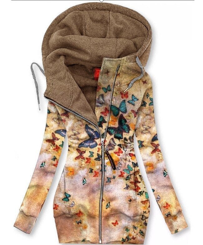 ND | Sweat à capuche zippé asymétrique artistique
