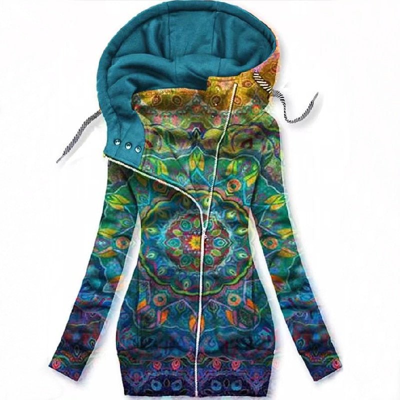 ND | Sweat à capuche zippé asymétrique artistique