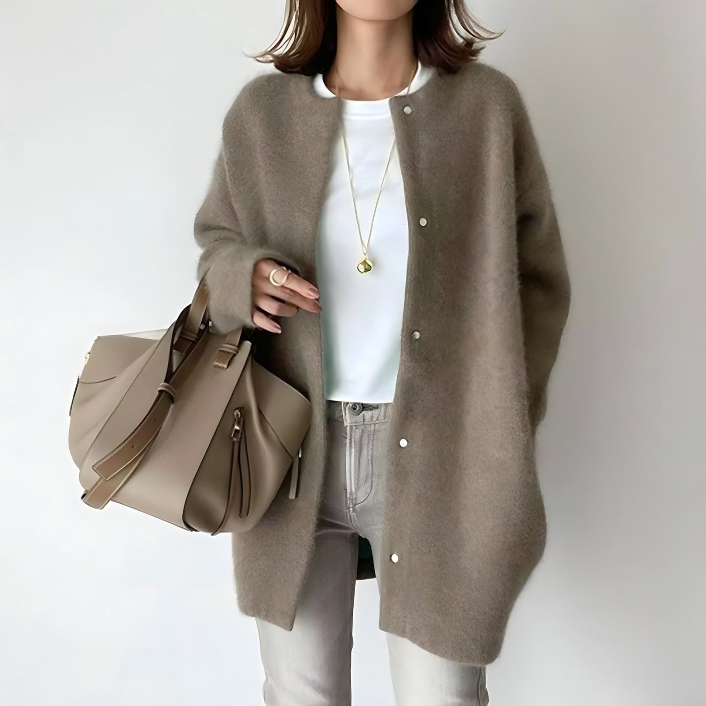 ND | Cardigan minimaliste en laine mélangée
