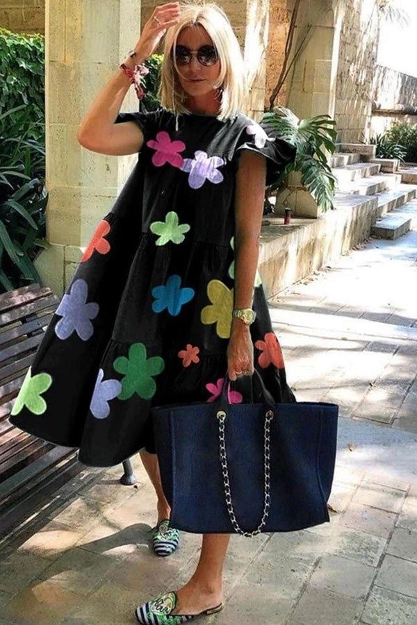 ND | Magnifique robe évasée avec un imprimé mignon