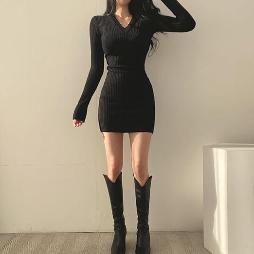 EP | Robe courte crochetée avec décolleté en V