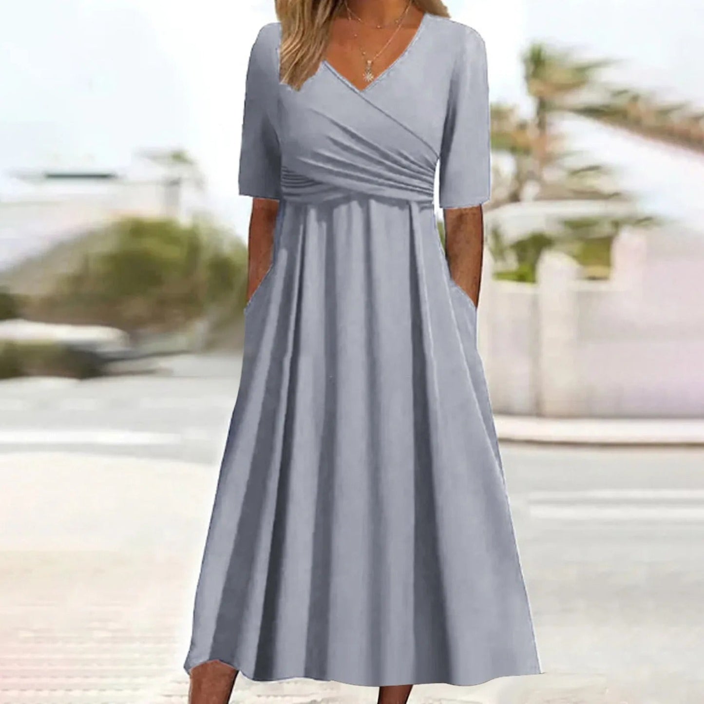 EP | Maxi-robe avec col en V