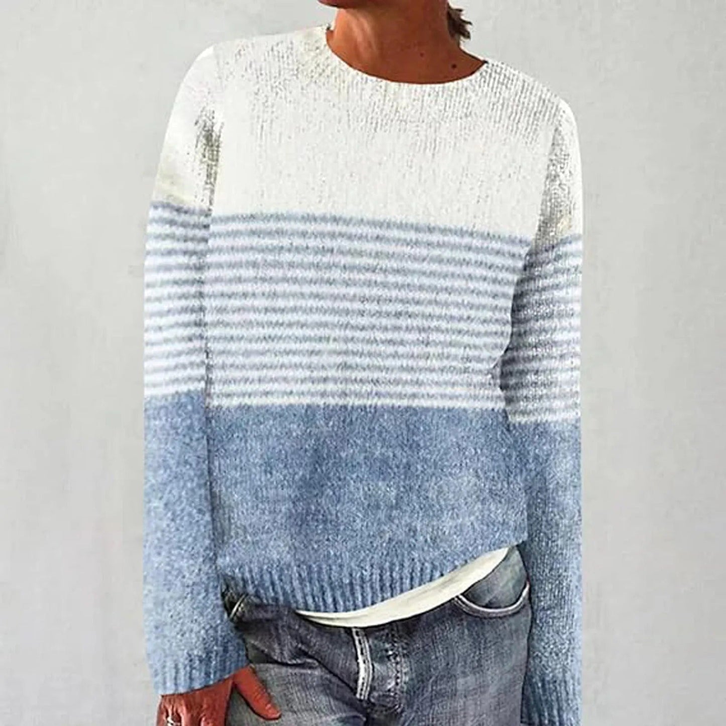 EP | pull en maille color block avec manches rayées